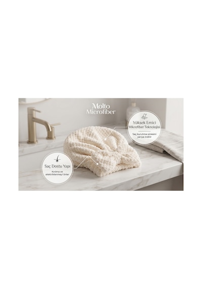 Prenses Peluş Mikrofiber Saç Kurulama Havlusu, Pratik Saç Bonesi - Duş, Makyaj Ve Bakım Saç Wrap Beyaz