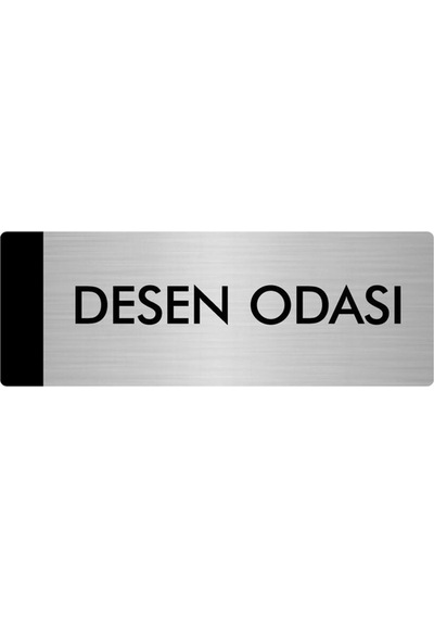 Metal Yönlendirme Levhası, Departman Kapı Isimliği Desen Odası 5x20 Cm Gümüş Renk