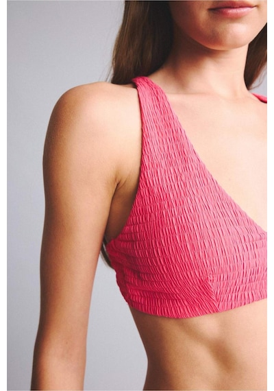 Defacto Regular Fıt Kırışık Dokulu Kumaş Fuşya Bikini Üstü G3996ax26smpn296 Pembe-pn296