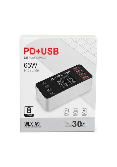 Powermaster Pm-26056 8 Port Usb+pd Akıllı Şarj İstasyonu