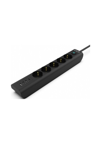 İnca Ipw-44tu 5 Port 2x Usb+ Type-c Akım Korumalı Led Tuşlu Priz 1.5m - Siyah