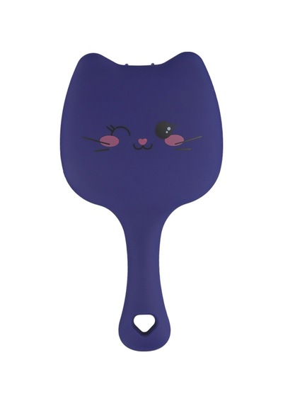 Beauty Kids Kitty Puf Açma Tarama Saç Fırçası Mor