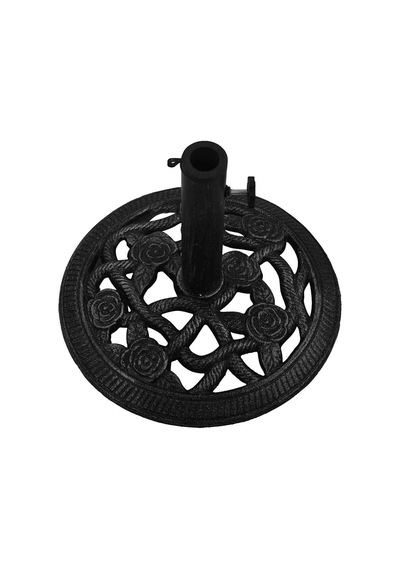 Bu 10,8 Kg Bronz Dökme Demir Şemsiye Tabanı - 45 Cm Ağır Hizmet Tipi Antika Stant, Zarif Çiçek Parşömeni İle 3,6/3,8/4,8 Cm Veranda Ve Bahçe Şemsiye Direklerine Uyar Diğer