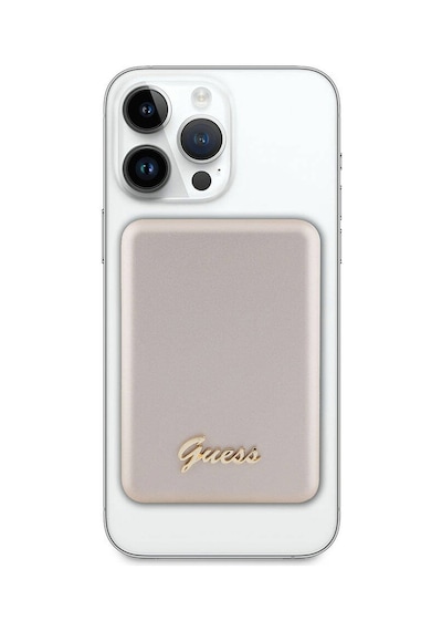 Guess Lisanslı Magsafe Şarj Özellikli Metal Yazı Logolu Powerbank 3000mah 5w Gold