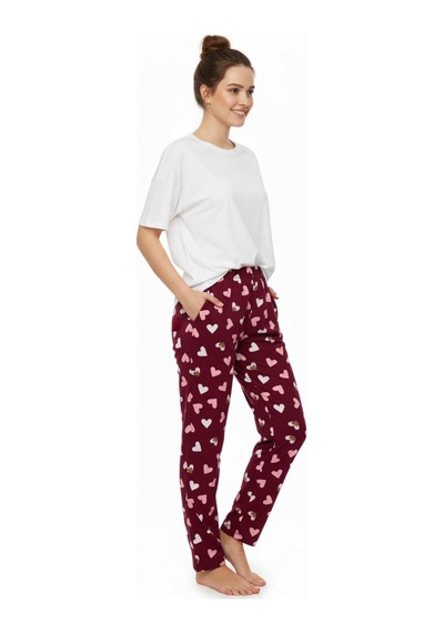 Kadın Tek Penye Pijama Alt Bgl-st05005 Kırmızı