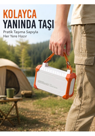 Zenvia 60000 Mah Yüksek Kapasiteli Powerbank 22.5w Hızlı Şarj 4 Entegre Kablolu Dijital Göstergeli Taşınabilir Ş Çok Renkli