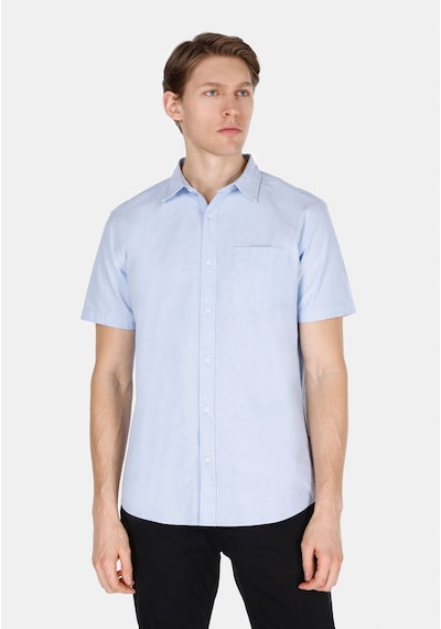 Colin's Colins Regular Fit Shirt Neck Düz Erkek Mavi Kısa Kol Gömlek Cl1073847 Cl1073847 Q1.v1 Ble Mavi