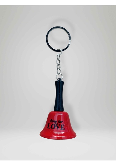 Mini Kırmızı Metal Çan Anahtarlık Ring For Love Yazılı Komik Eğlenceli Hediyelik Çan: 4cm X 6cm Kod:115
