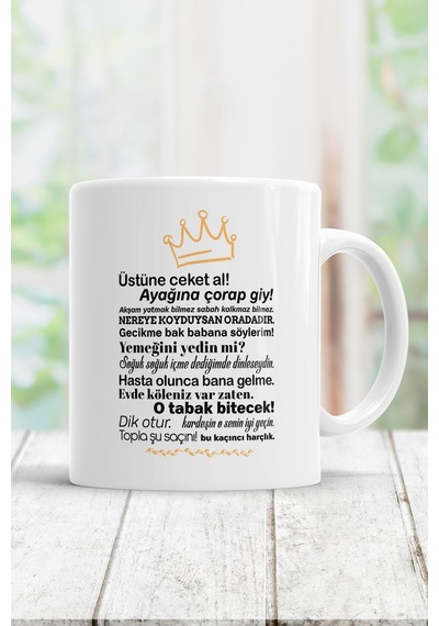 Anne Sözleri Kupa Bardak Beyaz