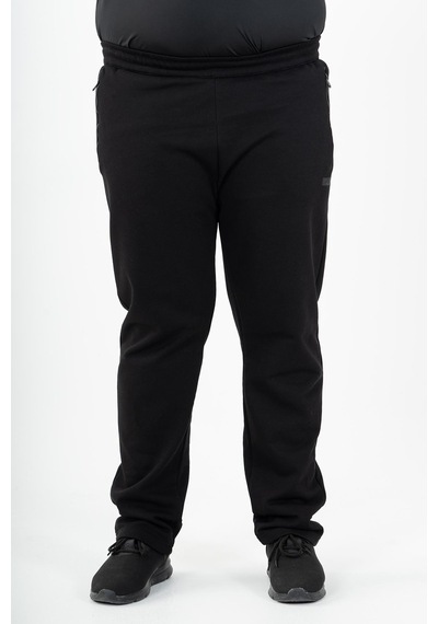 Maraton Sportswear Büyük Beden Erkek Düz Paça Basic Siyah Eşofman Altı 22342-Siyah