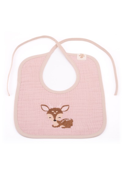 Magnolia Textile Ceylan Figürlü Müslin Bebek Önlüğü Açık Pembe