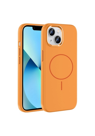 Maks Technology iPhone Uyumlu 15 Kılıf M-safe Şarj Özellikli Metal Kamera Çerçeveli Mkst Edi Silikon Kapak - Siyah