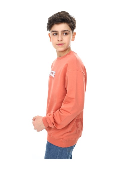 Toontoy Erkek Çocuk Baskılı Sweatshirt Kiremit