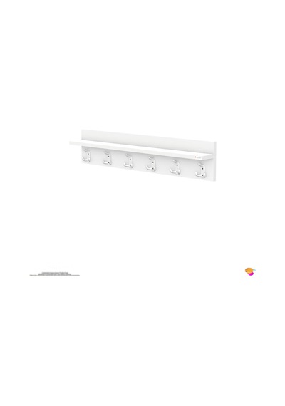 Modilayn Kedi Serisi 86,4x18 Cm 18 Kancalı Banyo Askısı - 6'lı Set Ekstra Düzen Ve Yer Tasarrufu Beyaz