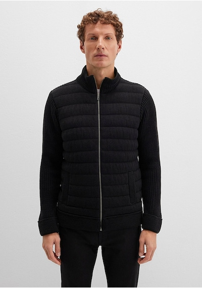 Mavi Fermuarlı Siyah Triko Hırka Slim Fit / Dar Kesim 070697-900 No Color