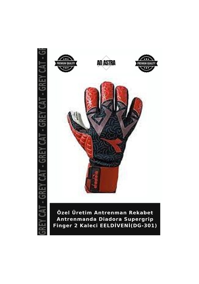 Özel Üretim Antrenman Rekabet Antrenmanda Diadora Supergrip Finger 2 Kaleci Eeldiveni Dg-301 Siyah - Kırmızı