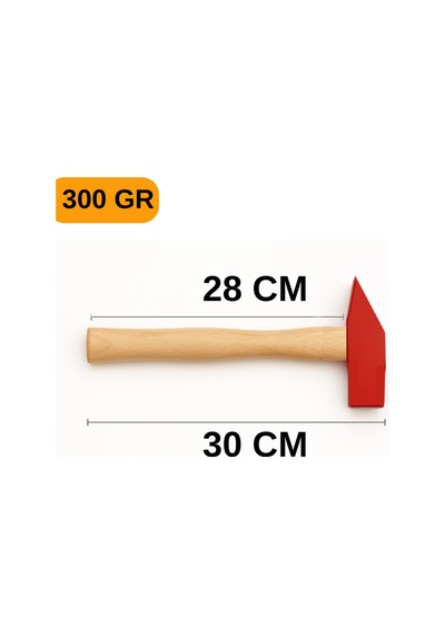 300gr Profesyonel Ahşap Saplı Çift Taraf Çekiç 10cm Çelik Baş Ergonomik Çakma İnce İşçilik Dayanıklı