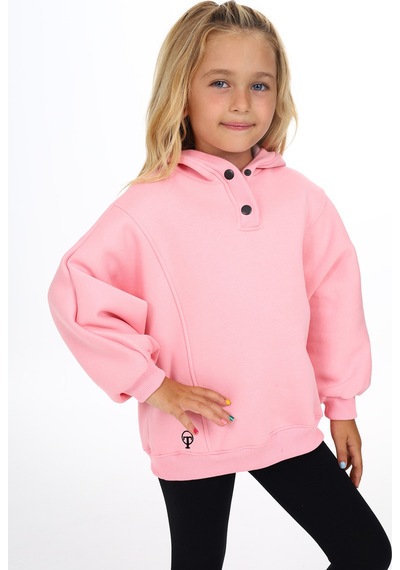Toontoy Kız Çocuk Nakışlı Sweatshirt Pembe