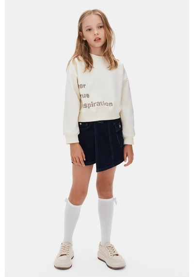 Xo Kids Kız Çocuk Sweatşirt 8-14 Yaş 39326 Krem