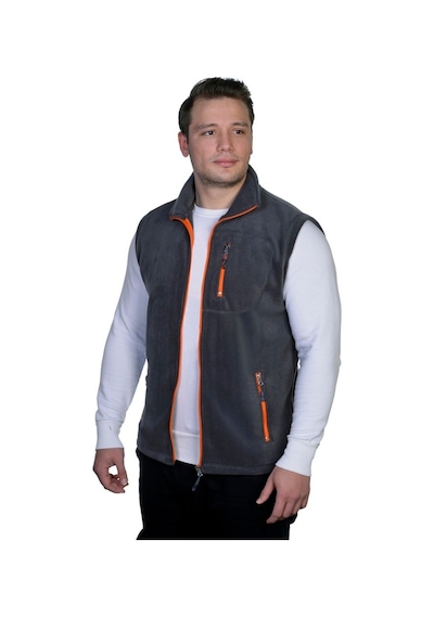 Genius Store Genıus Store Erkek Polar Spor Yelek Renkli Tam Femuarlı 3 Cepli Füme