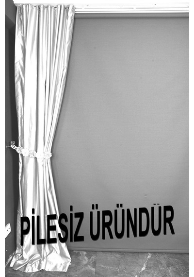 Saten Fonluk Pilesiz Kırık Beyaz Renk Tek Kanat Fon Perde En 200 Cm Boy 260 Cm