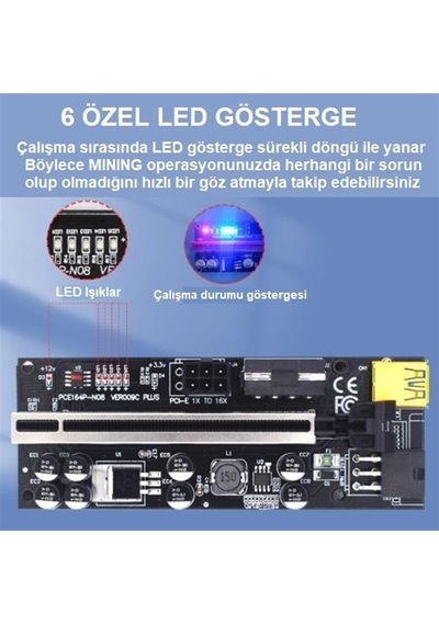 Zauss V009C Plus Pcı-E X1 To X16 Riser Ekran Kartı Yükseltici