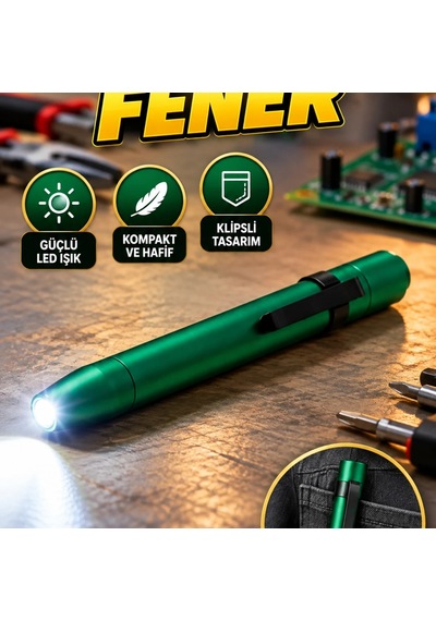 Led Kalem Fener Kompakt, Klipsli Ve Taşınabilir Aydınlatma