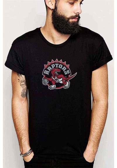 Raptors Baskılı Siyah Erkek Tshirt