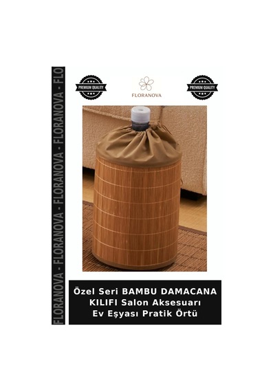 Özel Seri Bambu Damacana Kılıfı Salon Aksesuarı Ev Eşyası Pratik Örtü Çok Renkli