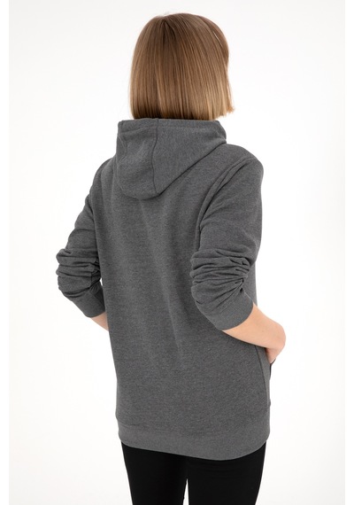 U.S. Polo Assn. Erkek Regular Fit Kapüşonlu Antrasit Melanj Basic Sweatshirt 50295175-VR081