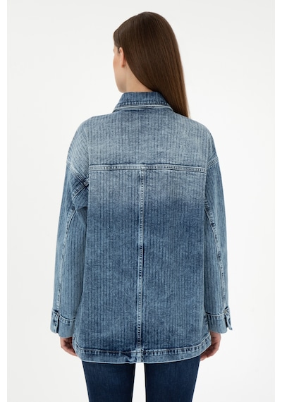 U.S. Polo Assn. Kadın Açık Mavi Jean Tunik Gömlek 50291134-DN0021