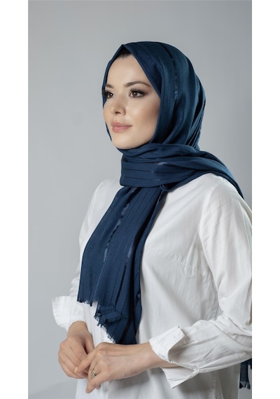 Hürrem Bone Petrol Mavisi Çizgili Şal Viskon Kumaş Bursa Dolama 202110 17 Petrol Mavisi