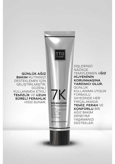Tto Clinic 7k Aktif Karbonlu Diş Macunu 75 Ml Diş Eti Ve Mine Bakımı Temel Bakım
