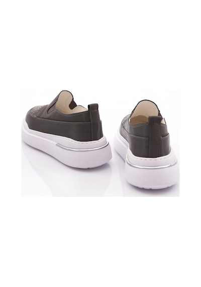 Dgn 053 Kadın Önü Taşli Sneaker Ayakkabi Platin Metalik