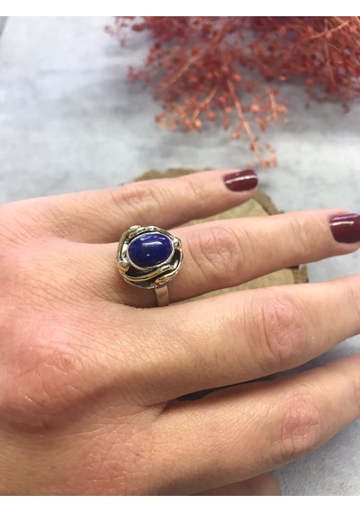 Lapis Lazuli Taşlı Gümüş Yüzük 925 Ayar Doğal Taş Ayarlı Yüzük