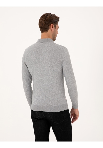 Pierre Cardin Erkek Açık Gri Melanj Kazak /triko 50315729-vr091 Açık Gri Melanj