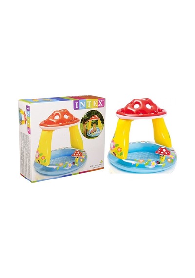 Intex 57114 Mantar Gölgelikli Şişme Taban Havuz 102 CM Çok Renkli
