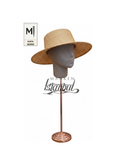 Kafa Mankeni Keten Kumaş Şapka Peruk Aksesuar Sunum Mankeni Dekoratif Stand Mn-05
