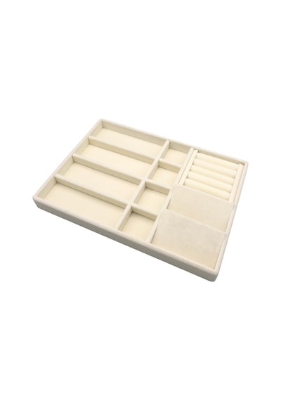 Helsinki Model Süet Kaplama Krem Renk 24/34 Cm Takı Sergileme Standı