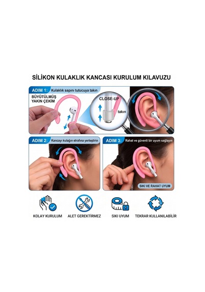 Silikon Kulaklık Kancası 2 Li Set Saplı Bluetooth Kulaklıklar İçin Düşme Önleyici Esnek Kulak Askısı, Spor Ve Günlük Kullanım Bubblegum Pink Bubblegum Pink Silikon Kulaklık Kancası 2 Li Set Saplı Bluetooth Kulaklıklar İçin Düşme Önleyici Esnek Kulak Askısı, Spor Ve Günlük Kullanım Bubblegum Pink Bubblegum Pink