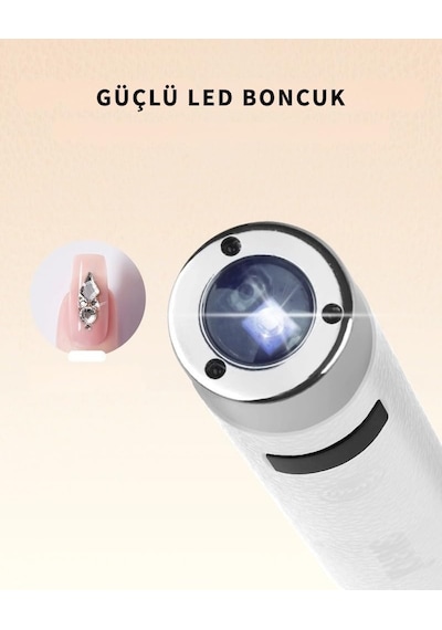 Tr G1 Sensörlü Mini Ai Uv Led Lamba Manyetik Standlı Manikür Tırnak Kurutucu Pembe 5w