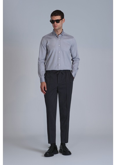 Lufian Danıel Erkek Basic Gömlek Slim Fit Gri Gri 112010640100150 Gri