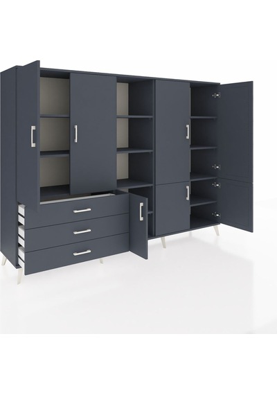 Hyperion Dolap 11 Raflı 3 Çekmeceli 7 Kapaklı 220x44x163 Antrasit Antrasit-antrasit Hyperion Dolap 11 Raflı 3 Çekmeceli 7 Kapaklı 220x44x163 Antrasit Antrasit-antrasit