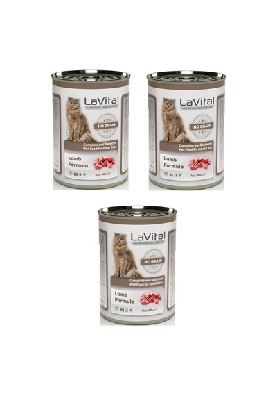 La Vital Tahılsız Kuzu Etli Kedi Konservesi 400 Gr. X 3 Adet