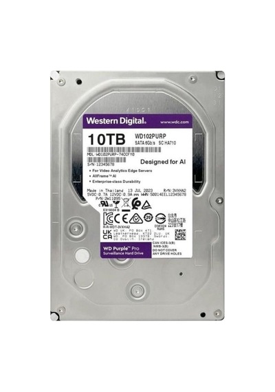 Wd 3.5" 10tb Purple Pro Wd102purp 7200 Rpm 512mb Sata-3 Güvenlik Diski