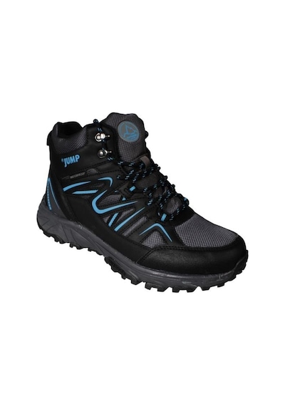 Jump Erkek Siyah Gri Bilekli Waterproff Su Geçirmez Kalın Taban Outdoor Bot Siyah