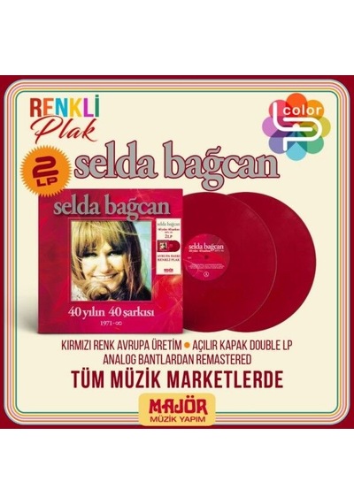 Selda Bağcan 40 Yılın 40 Şarkısı Double Lp Kırmızı Renkli Plak