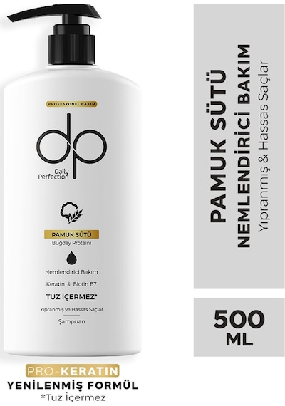 Dp Daily Perfection Şampuan Pamuk Sütü 500 ML & Saç Kremi Hindistan Cevizi 500 ML