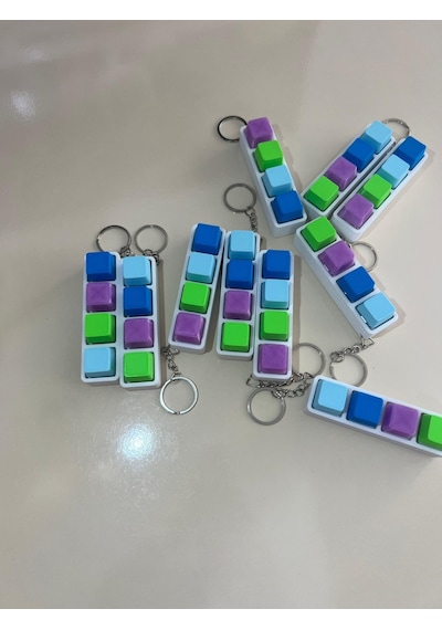 Setra 3d Studio - Premium 4'lü Mekanik Keycap Anahtarlık Çoklu Renk & Blue Switch Rahatlatıcı Atıcı
