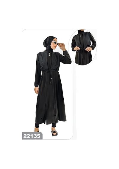 Tesmay Tam Kapalı Jileli Tesettür Mayo 22135 Siyah Siyah
